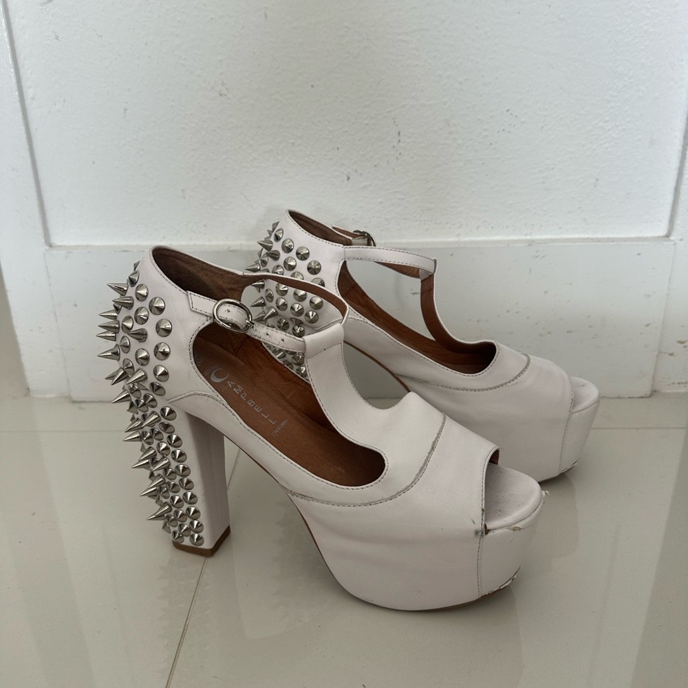 White Studded Pumps